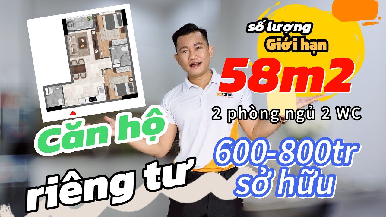 Review Căn Hộ 2 Phòng Ngủ 58m2 Dự Án Bcons - Thiết Kế Tối Ưu Riêng Tư - Số Lượng Căn Hộ Khá Ít
