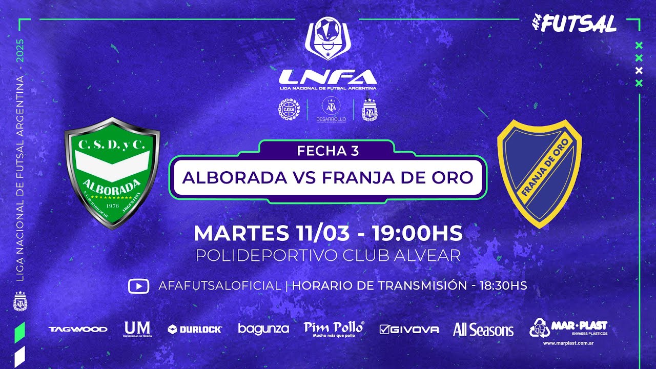⚽🇦🇷 Futsal | LNFA 2025 | Alborada (Bariloche) vs Franja de Oro (Buenos Aires)