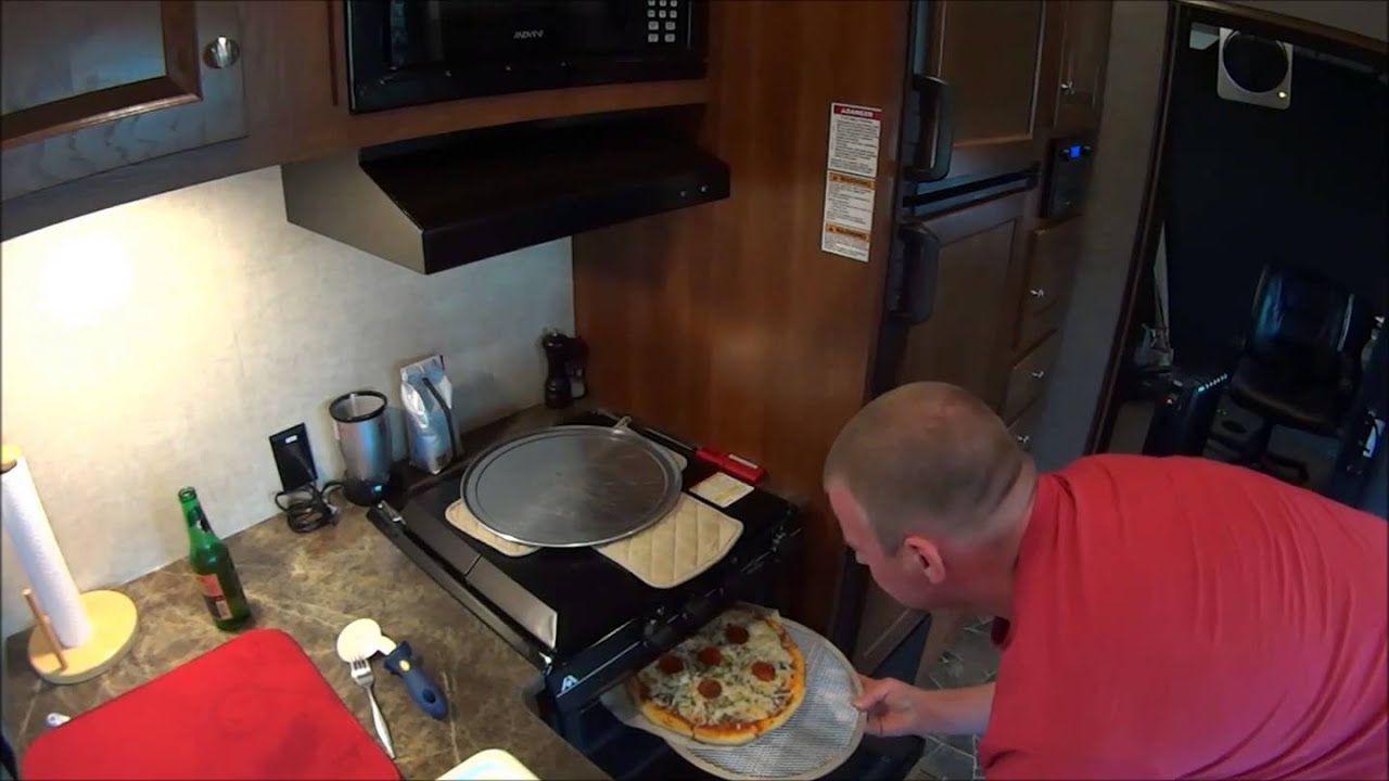 Homemade RV Pizza and custom pizza stone