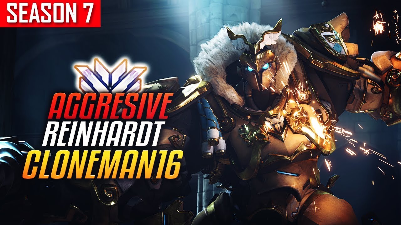 Aggressive REINHARDT Dominating King's Row - CLONEMAN16 (#1) [S7 TOP 500]