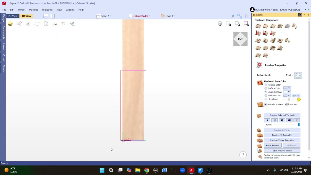 Changing your startpoint in Vectric for CNC work