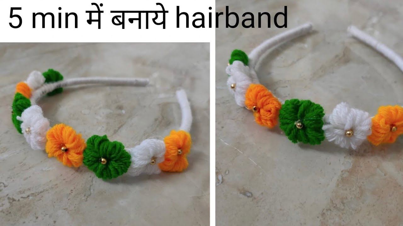 इस republic day घर पे बनाये hairband और बच्चों को सजाये , hairband made from pencil flower DIY,