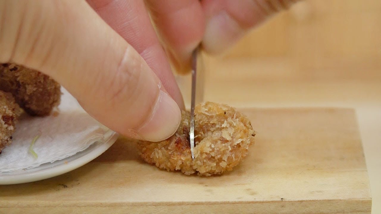 Mini Food Minced Meat Cutlet 食べれるミニチュア メンチカツ