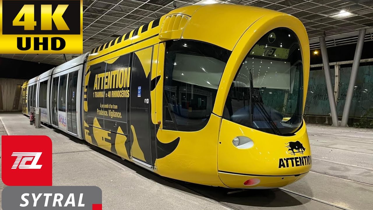 Tramway T2, Saint-Priest Bel Air ➡️ Porte des Alpes. 2022. UHD