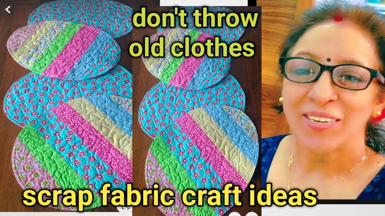 बचे हुए कतरन से देखो आज मैने क्या बनाया/scrap fabric craft ideas/unique ideas/dining table mat 😱