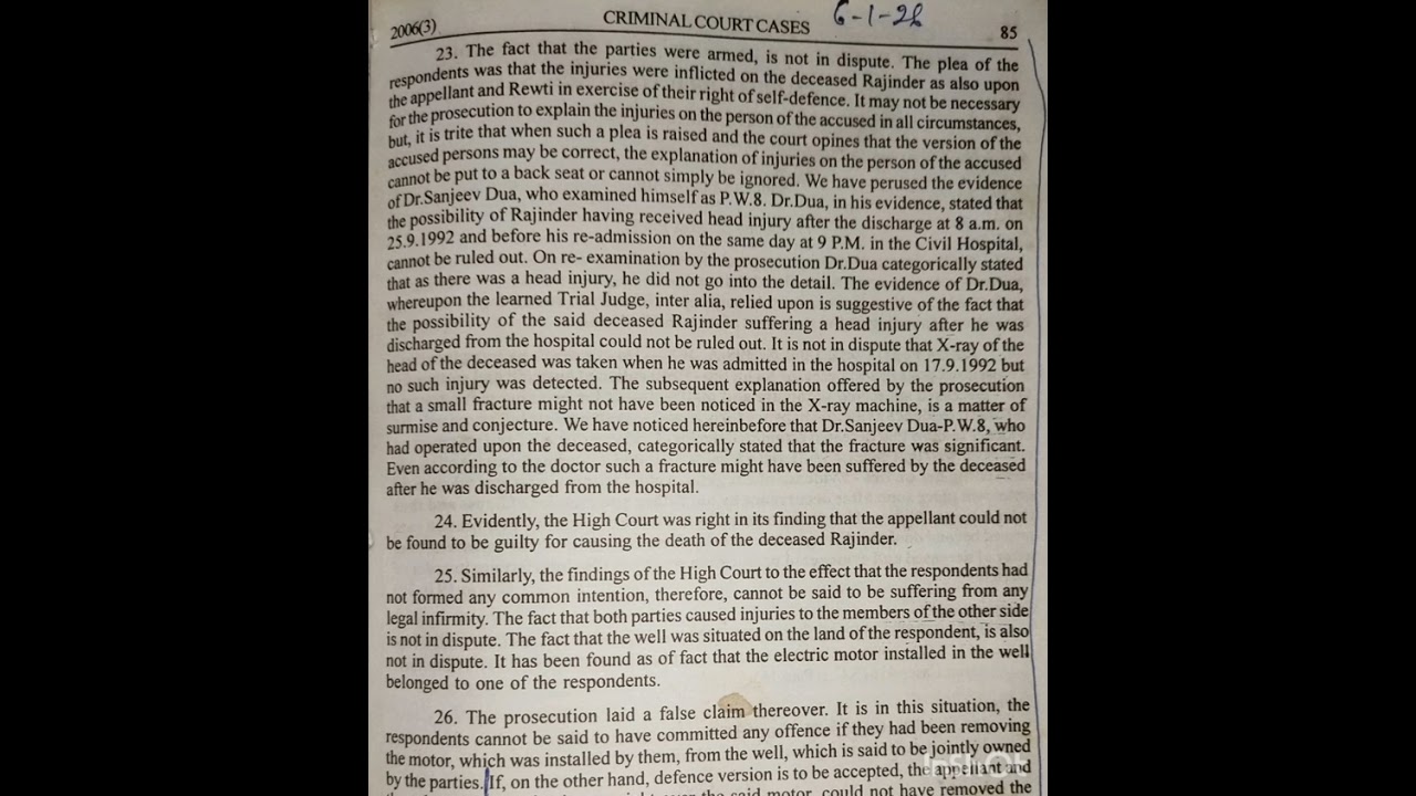 Legal Dictation No. 64 from the Judgements of Punjab & Haryana High Court.