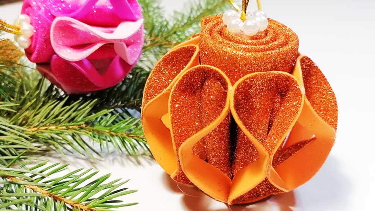 DIY Glitter Foam Christmas Ornament 🎄 | Easy Handmade Bauble Tutorial