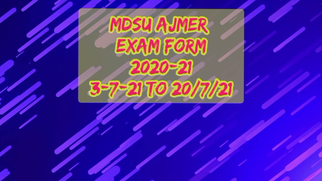 MDSU Exam Form 2021