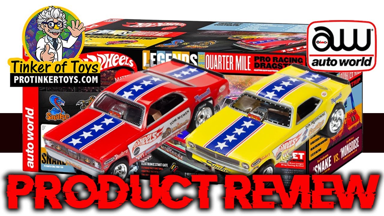 Змея против Мангуста | 13-футовый Pro Racing Dragstrip, масштаб HO | Auto World | Обзор продукта