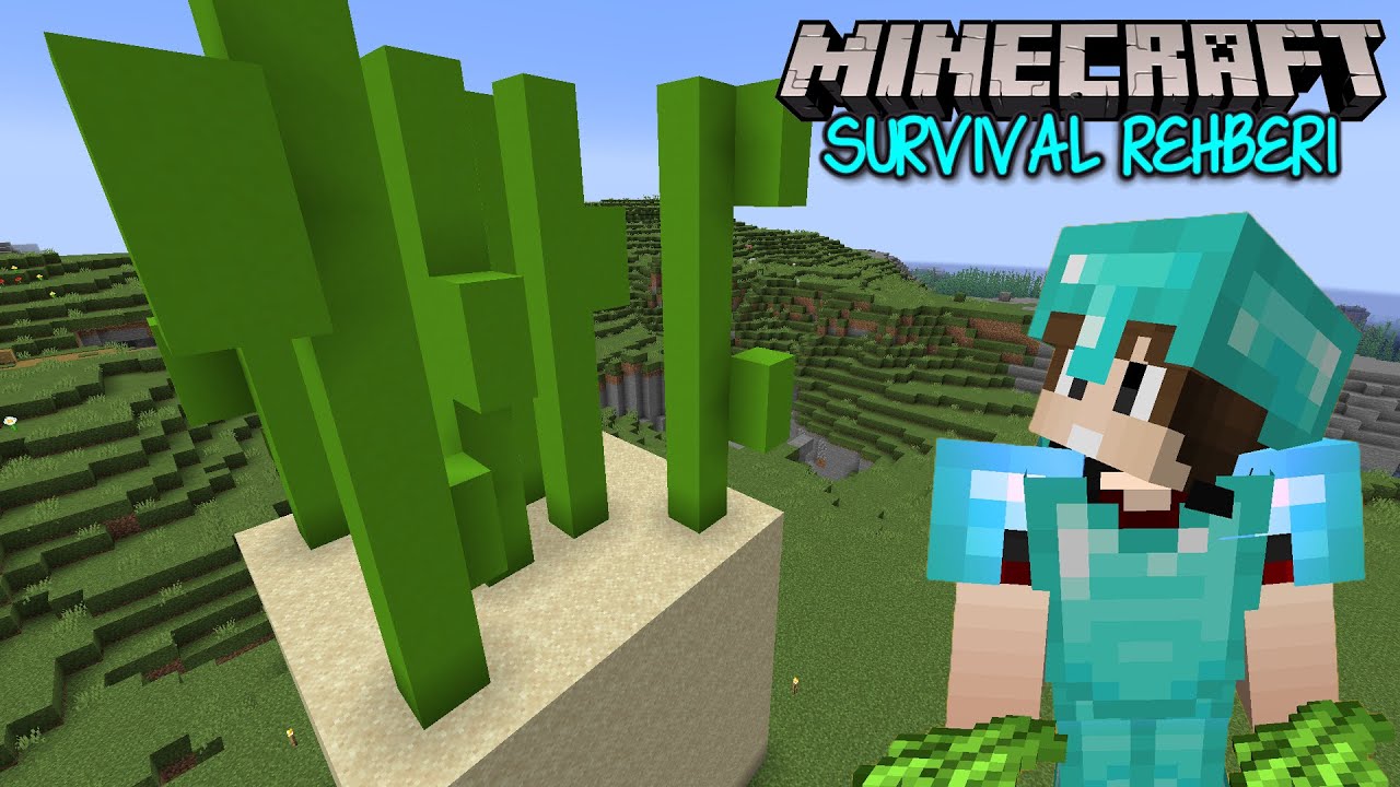 DEVASA Şeker Kamışı Heykeli ve Farmı !! / Minecraft Survival Rehberi B9
