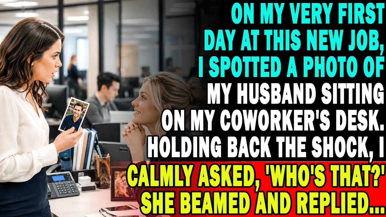 On my first day at work.I saw a photo of my husband on a coworker's desk.I kept my cool and asked...