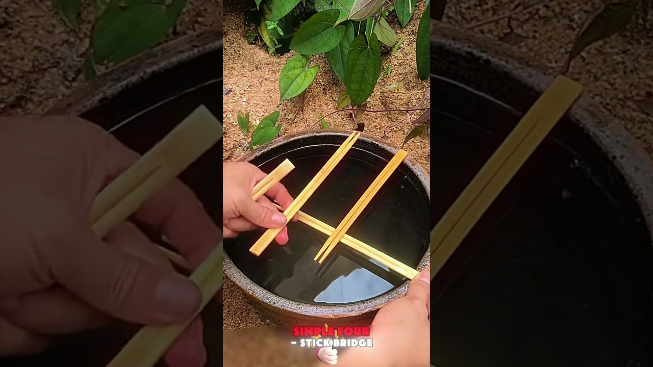 Methods for building a simple four - stick bridge on the water surface 🌊🌳🛤️