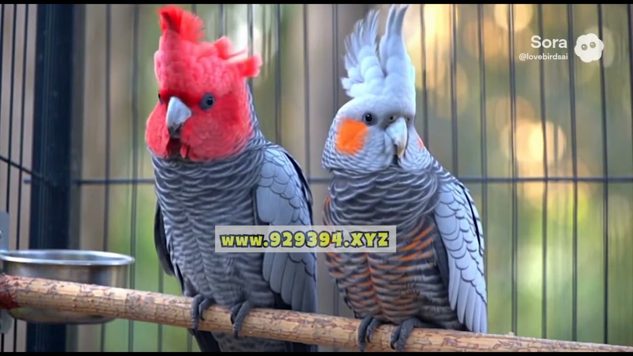 Gang Gang Cockatoo Parrots Chirping in Cage - Callocephalon Fimbriatum Cockatoo Parrots Compilations
