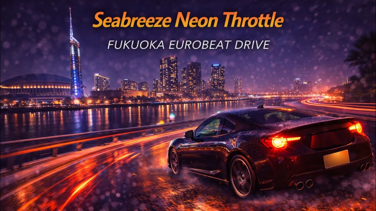 【福岡ユーロビート】Seabreeze Neon Throttle | Fukuoka EUROBEAT DRIVE / 福岡・シーサイドももち ナイトラン