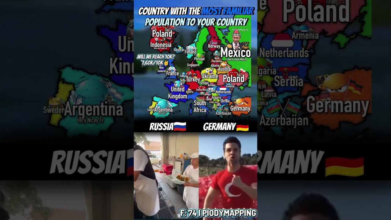 Country With The Most Familiar Population To Your Country #mapping #map #shorts #popular #fyp