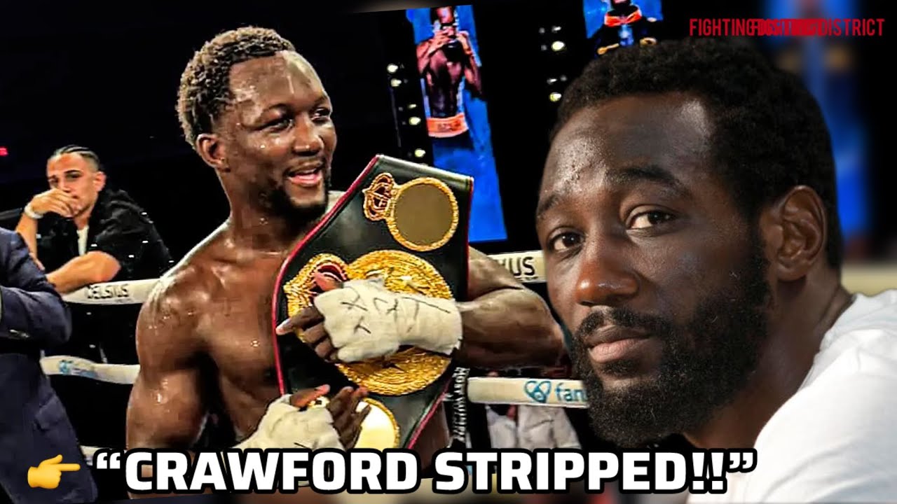 😱Terence Crawford stripped of world title after beating Canelo Alvarez as new champion crowned.