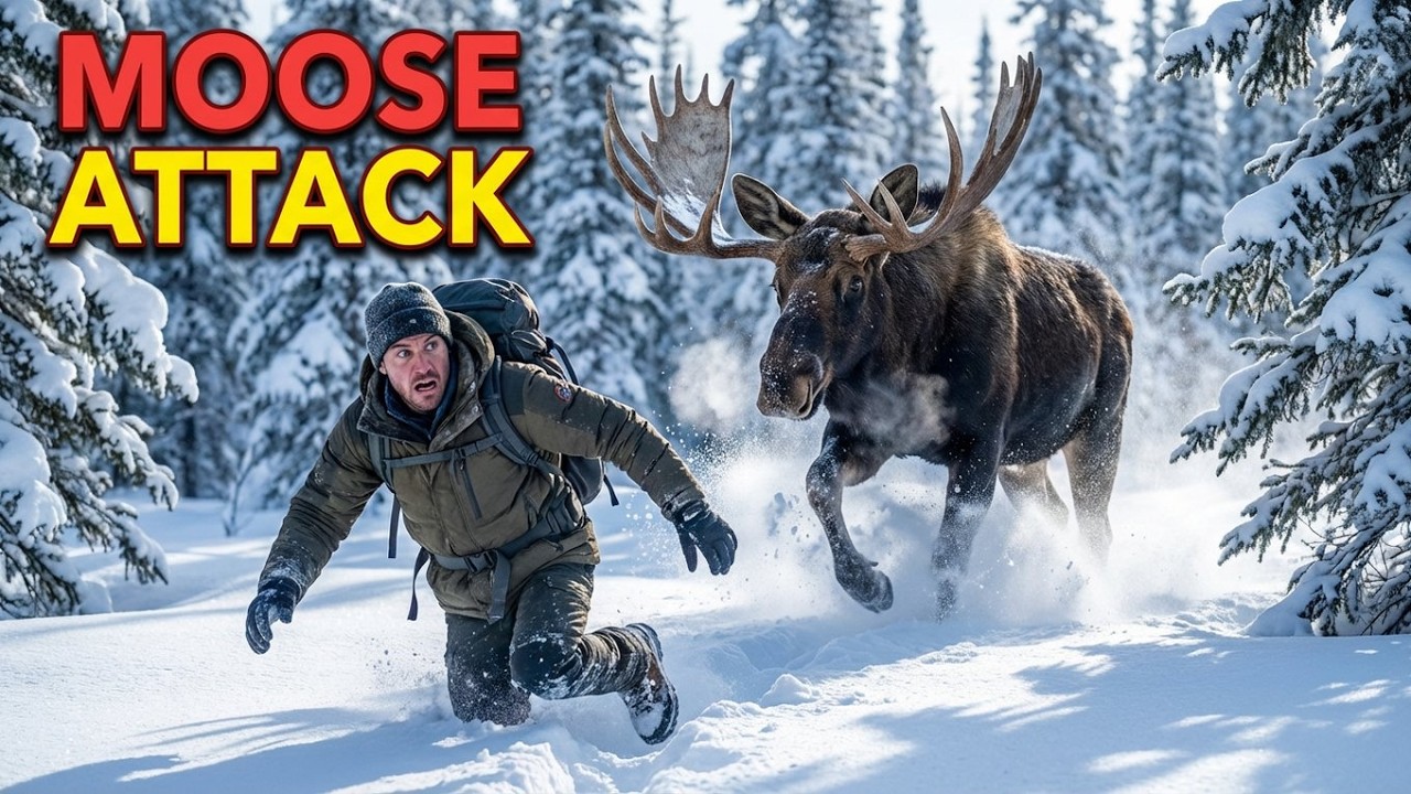 Cornered by a Charging Moose in Deep Snow — How I Survived the Impact