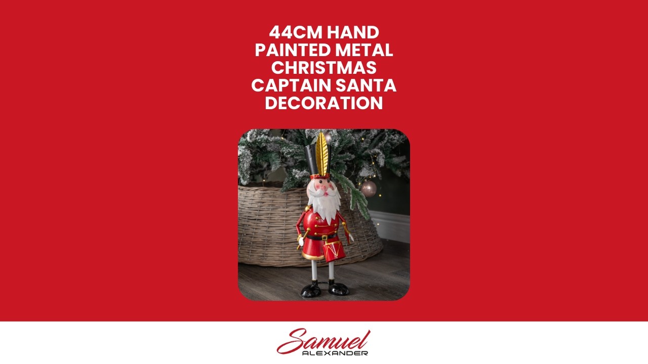 44cm Hand Painted Metal Christmas Captain Santa Decoration