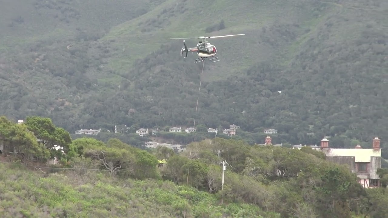 Helicopter PG&E Power Pole Installation