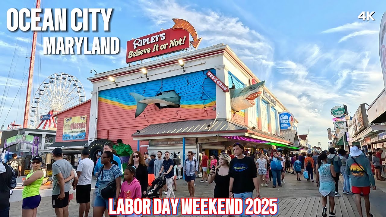 4K WALK | Labor Day Weekend in Ocean City Maryland boardwalk tour 🇺🇸