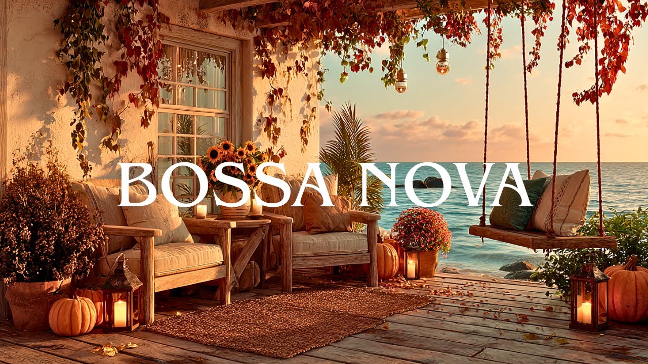 Golden Autumn Sunset Waves 🌊 Bossa Nova Jazz & Sea Breeze Sounds for Peaceful Evenings