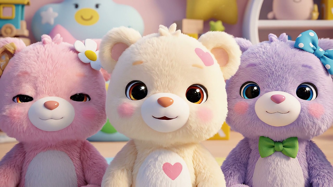 Cinco Adorables Ositos de Peluche se Abrazan | Canciones de Cuna y Amistad