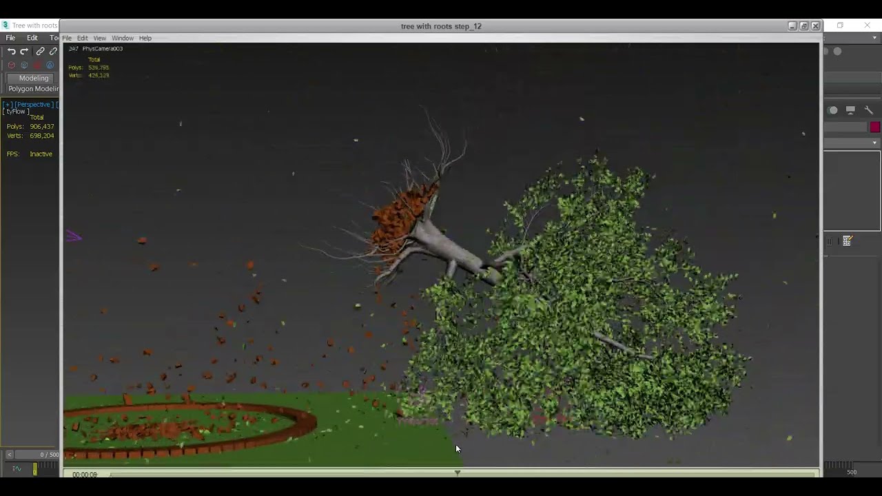 TyFlow Tree blown away by wind Overview