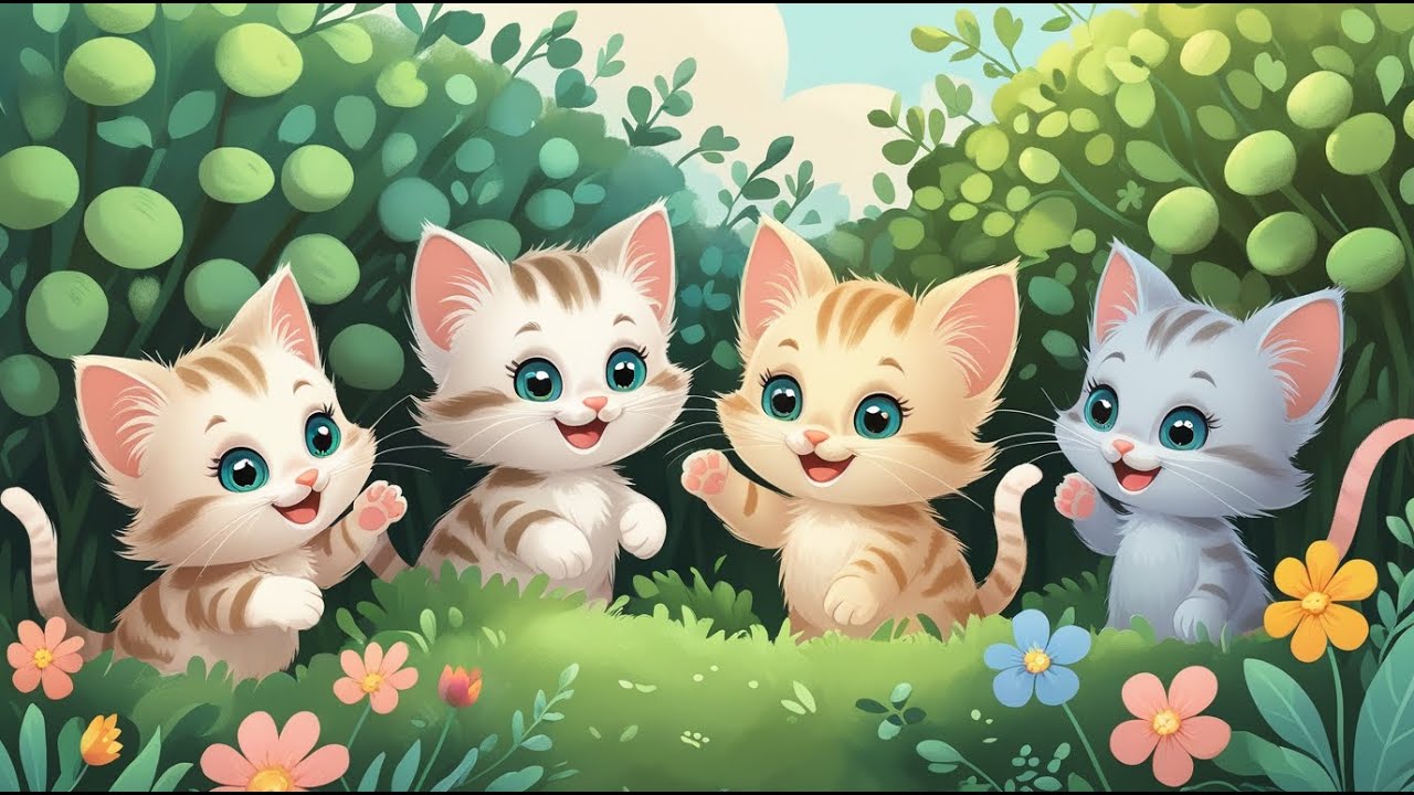 "Trois Petits Chats 🌸 | Comptine Pour Enfants | Miaou, Danse et Rigole"