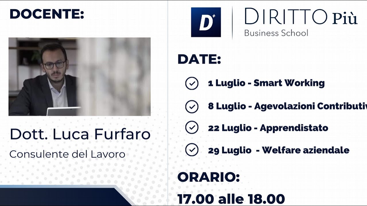 Corso HR, modalità e rapporti di lavoro - Lezione 4 Welfare Aziendale