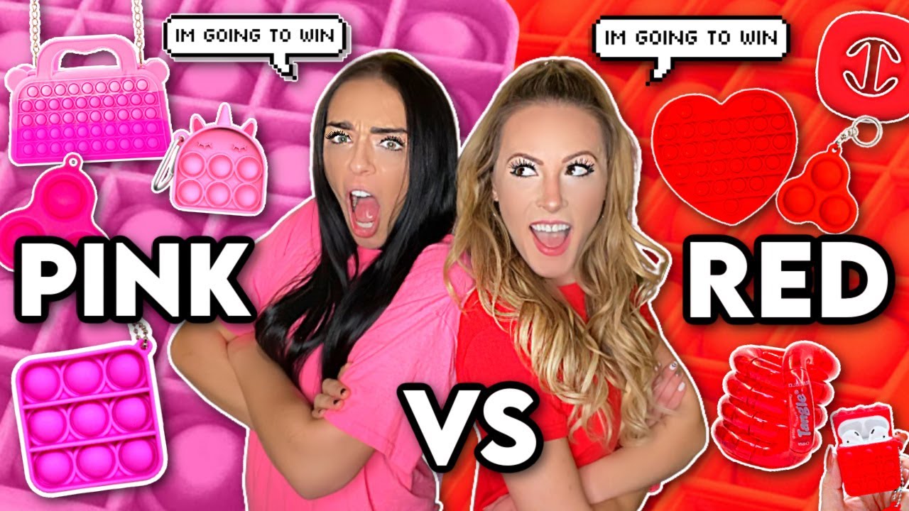 RED vs PINK Fidget Shopping with PurpleStars02!❤️💕 *im SHOOK*