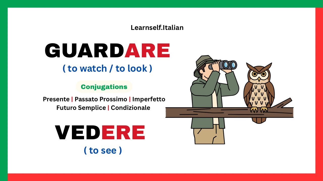 Guardare ( to watch / to look ) & Vedere ( to see ) | Italian Conjugations | Italian Verbs 