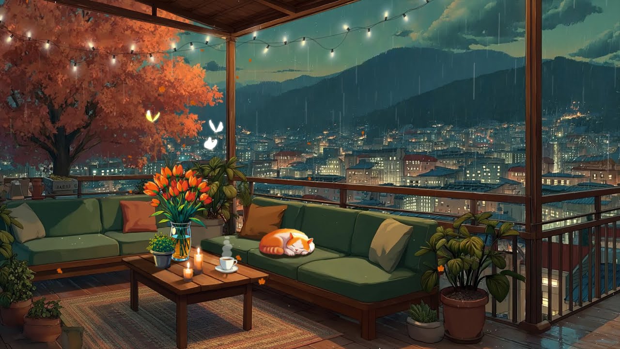 Autumn Rain Escape 🍂🌧️ Chill Lofi Hip Hop Beats for Peaceful Evening ~ Cozy Lofi Mix