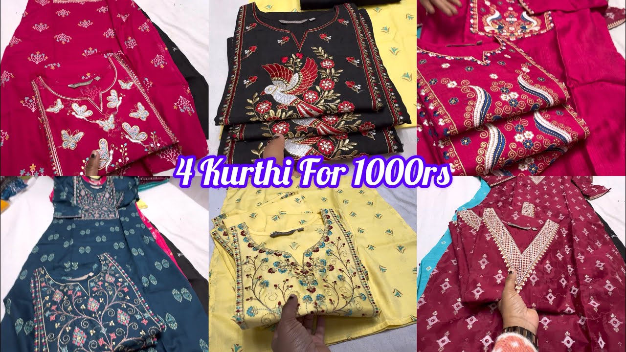 Chickpete Bangalore Wholesale Avasa Branded 4 Kurthi For 1000rs Kurthi Collection|Online Shopping Av