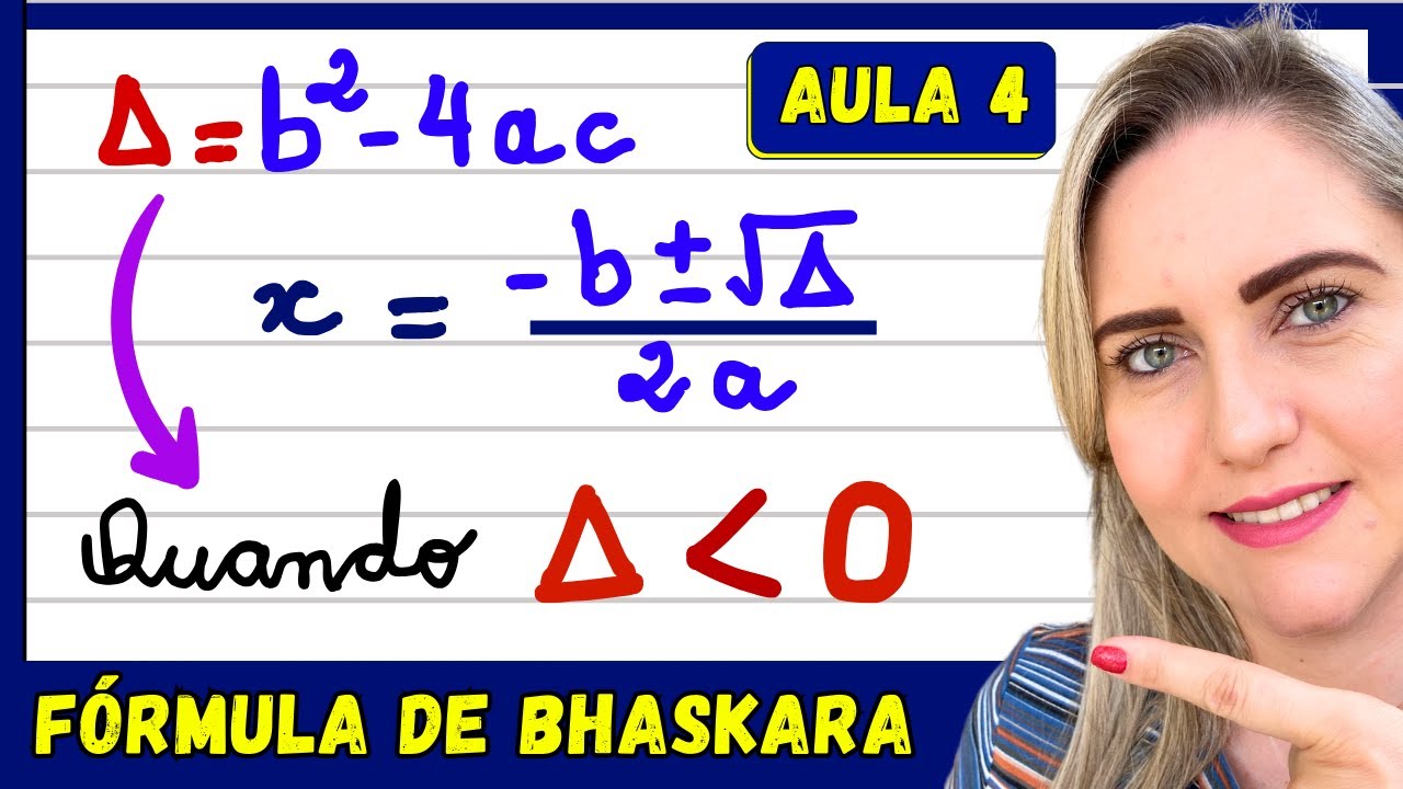 DELTA NEGATIVO! A EQUAÇÃO NÃO TEM SOLUÇÃO!EXPLICAÇÃO DE EQUAÇÃO DO 2º GRAU COM FÓRMULA DE BHASKARA.
