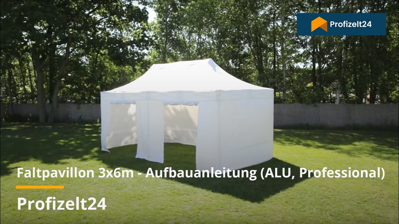 Faltpavillon 3x6m - Aufbauanleitung (ALU, Professional) | Profizelt24