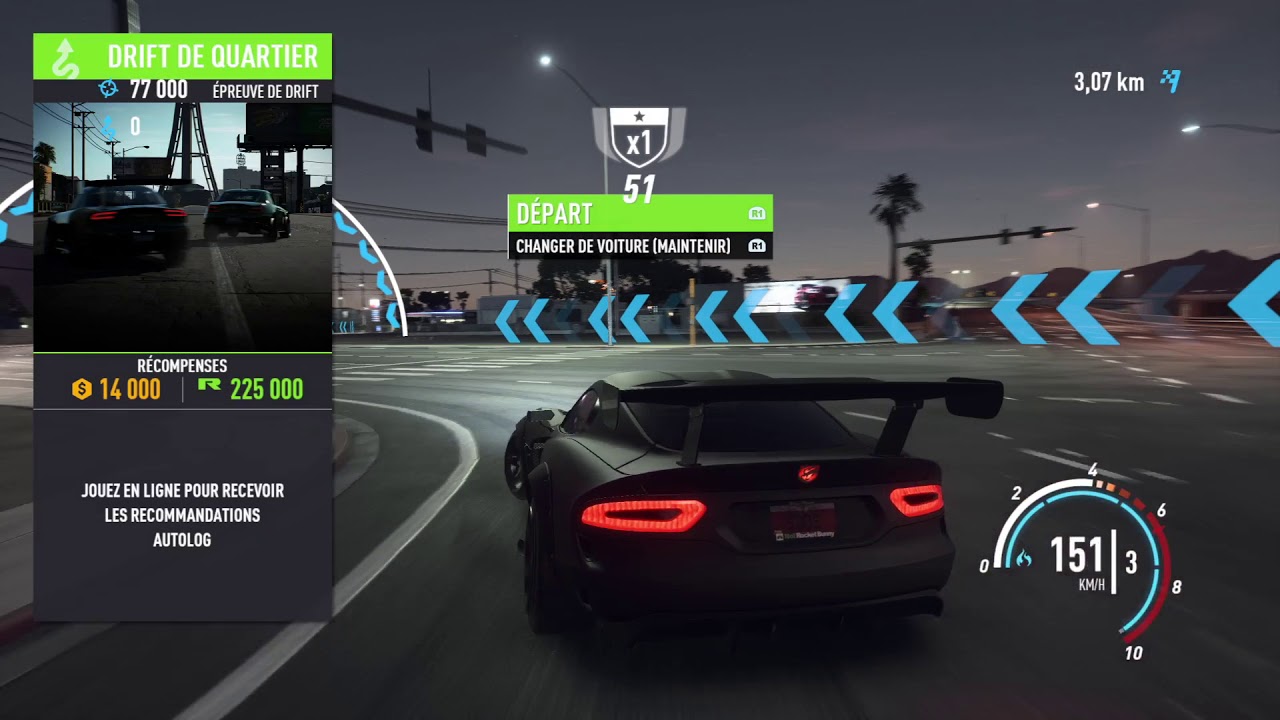 NFS Payback Glitch d'argent 70K-2min Drift