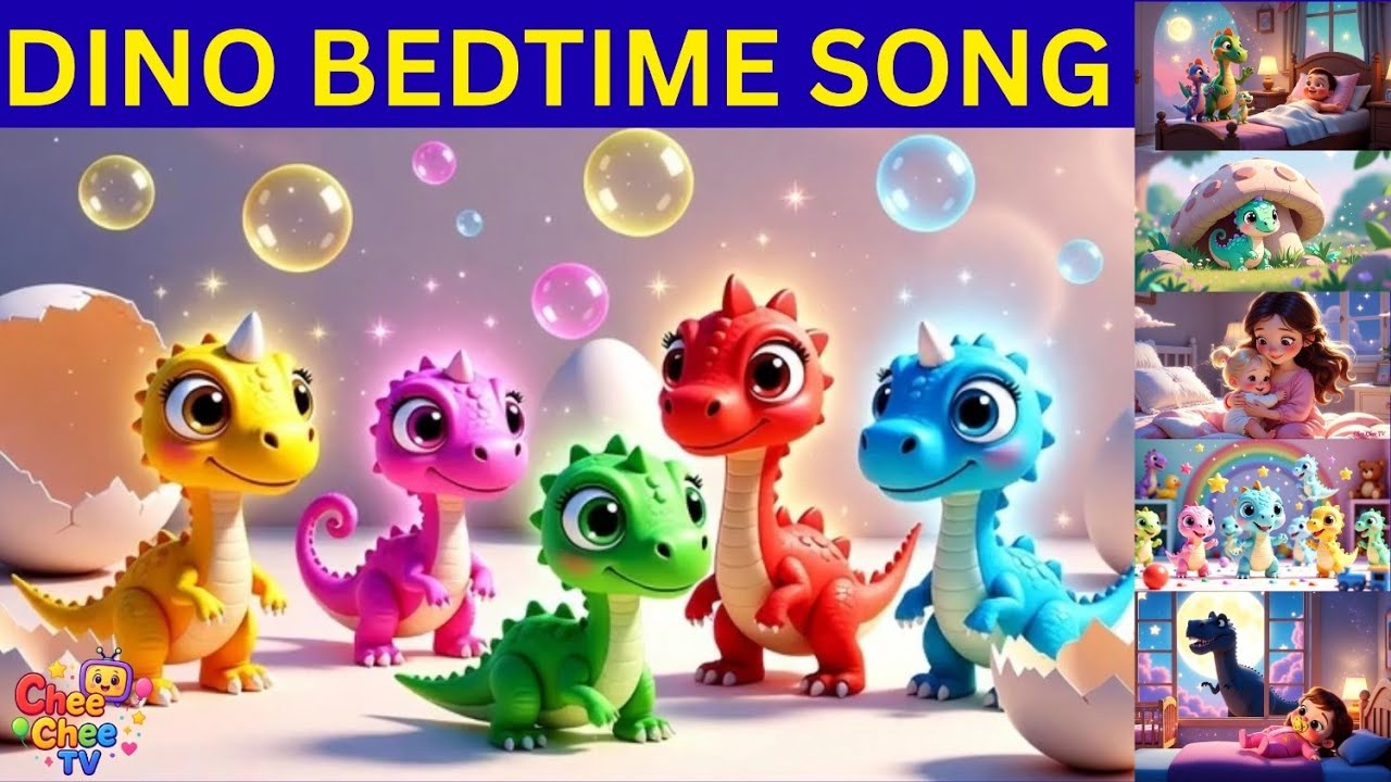 Dinosaur Bedtime Song | Dinosaur Song & Nursery Rhymes | Chee Chee TV