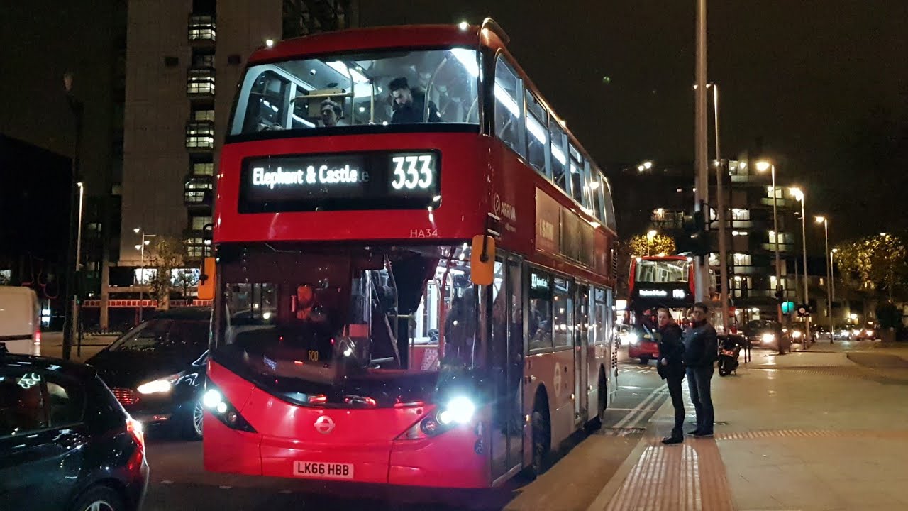Night Buses at Elephant and Castle, 2nd December 2018 (HD)
