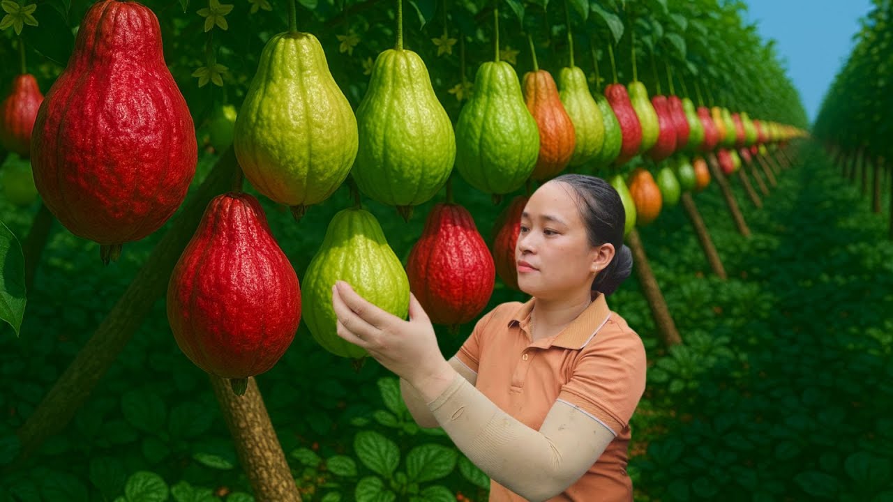 Harvesting 1000+ Colorful Marble Guavas and Selling Them at the Local Market – Cooking, gardening