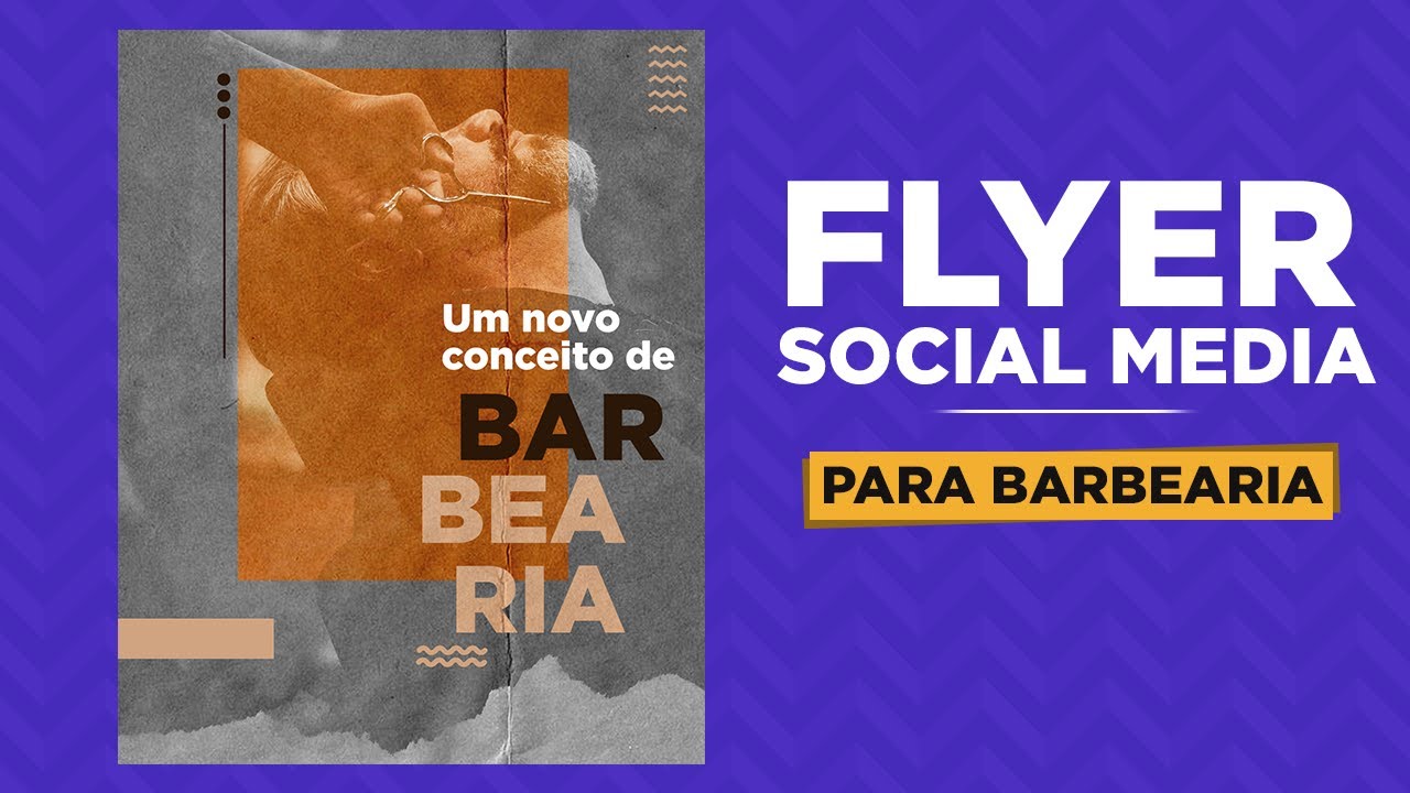 Como criar arte SOCIAL MEDIA para BARBEARIA | Tutorial Photoshop