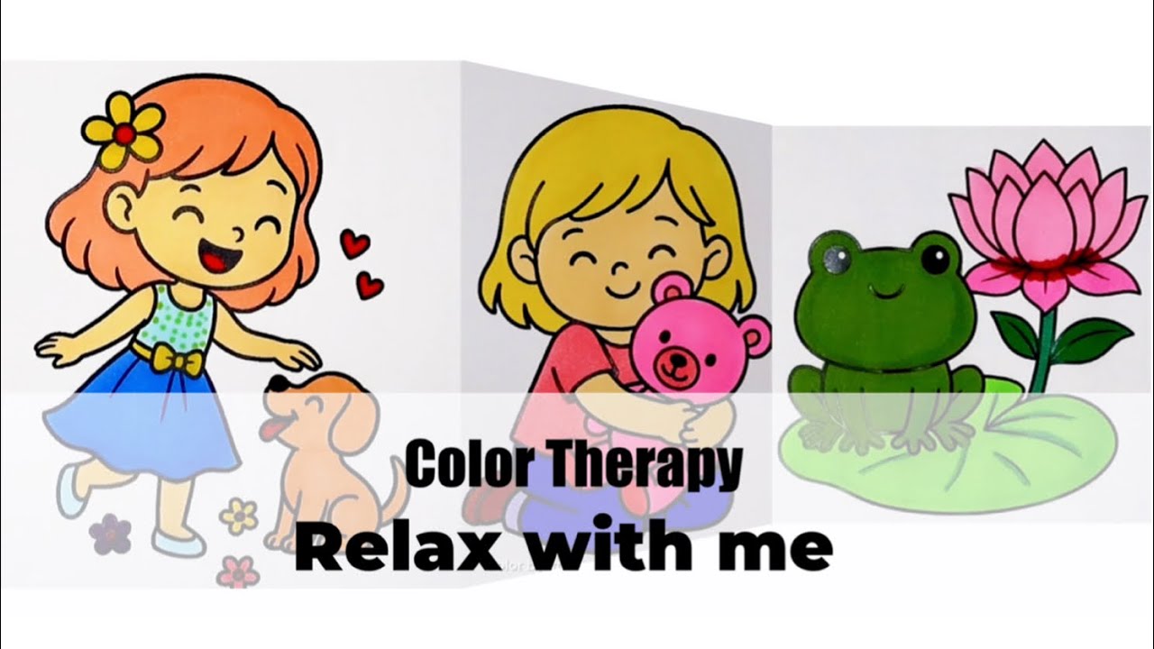 Color Therapy – Relax With Me 🌈Cute Coloring for Relaxation 🧸🎨
