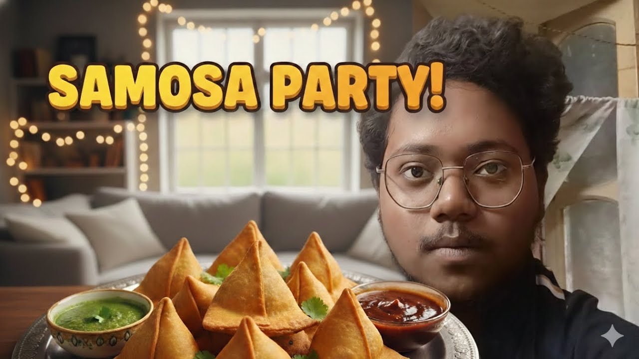 Enjoying samosas in the evening 