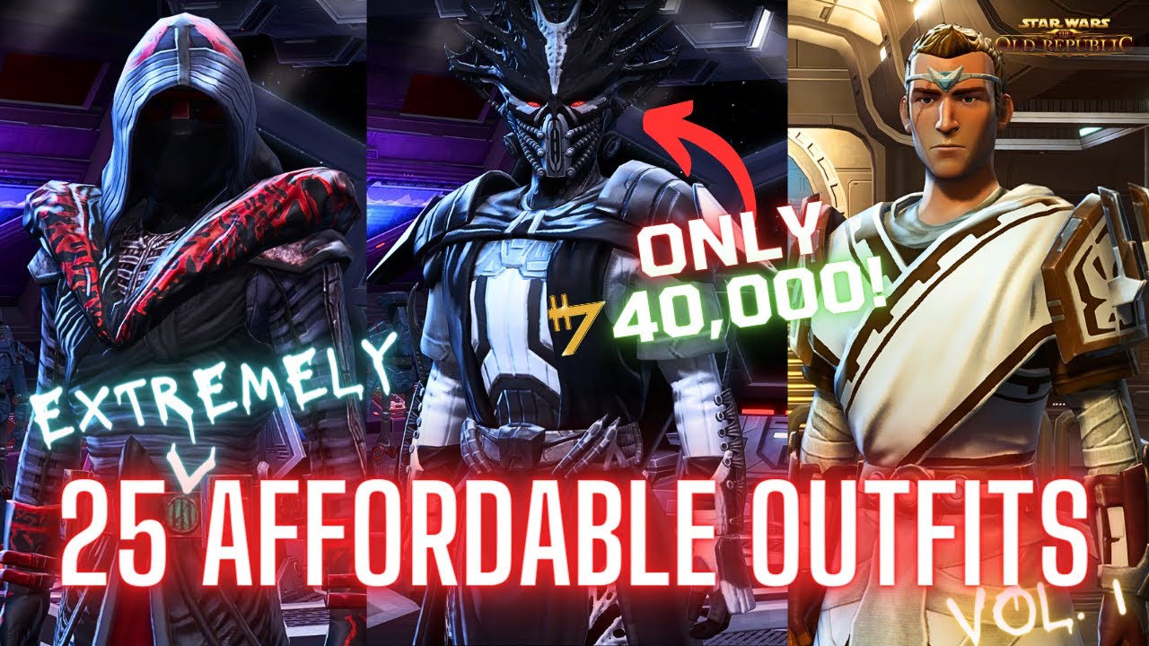SWTOR Affordable Outfit Showcase Vol. 1 | 25 Inexpensive Star Wars Looks Even F2P Players Can Make!