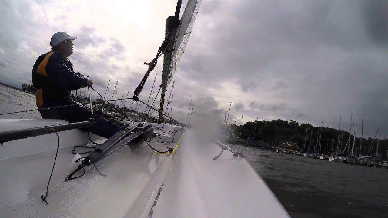 Melges 14 in 20-25kts of wind!  (4K)