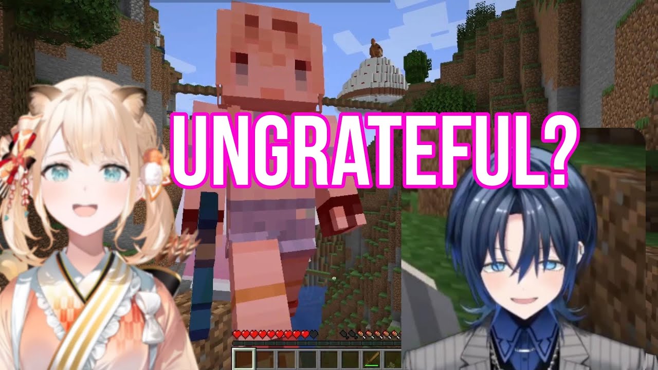 Hiodoshi Ao Keep Punching Her Life Saver | Minecraft [Hololive/Sub]