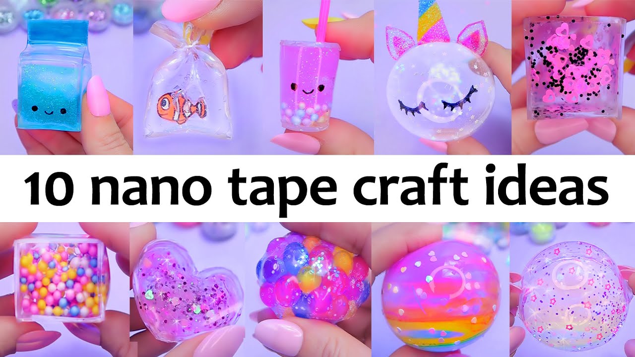NANO TAPE CRAFT IDEAS / Nano tape balloon, nano tape bubble, nano tape squishy, nano tape slime