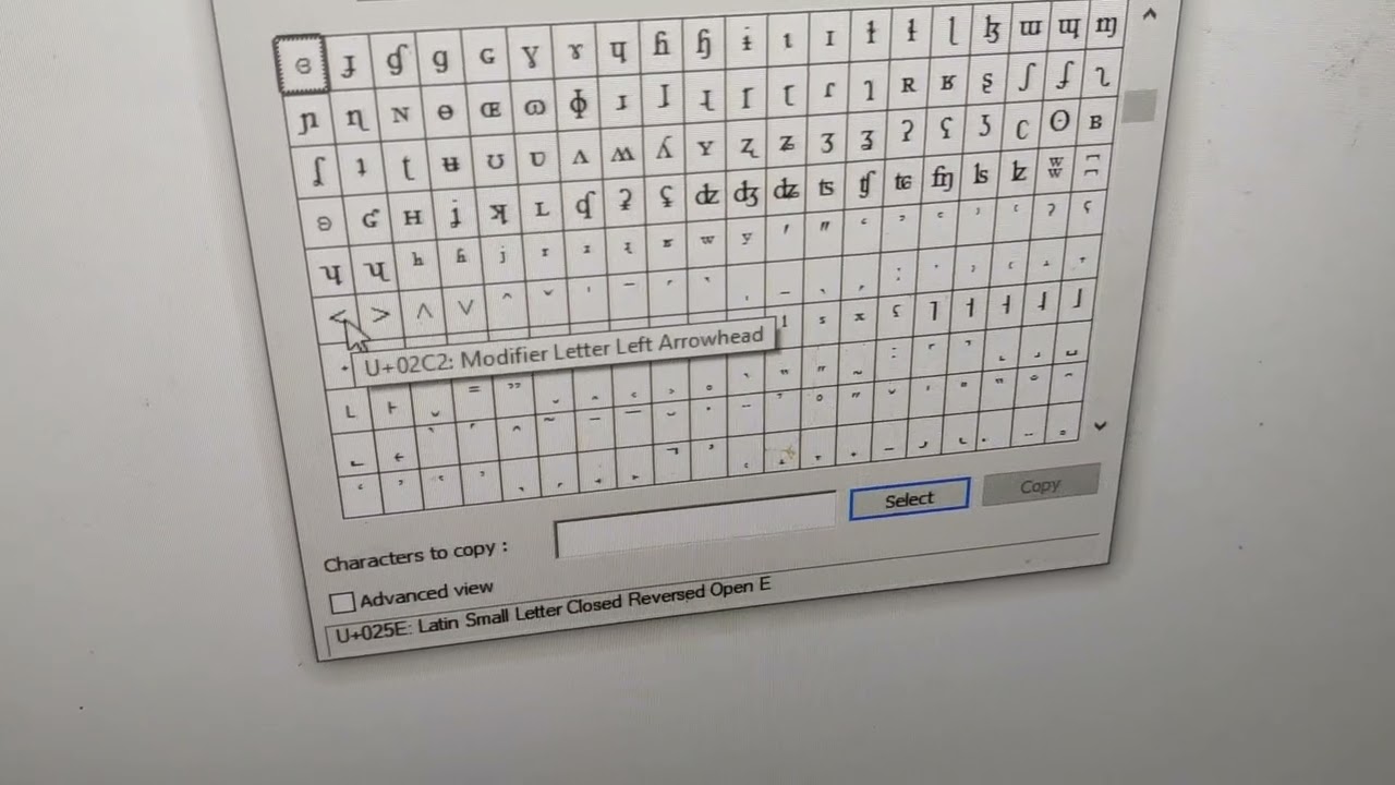 how to select and copy symbols from character map