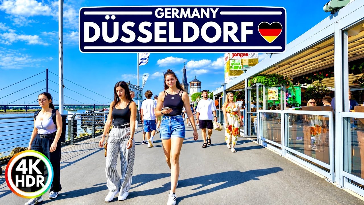 Summer in D&uuml;sseldorf Germany is Beautiful - August 2026 Walking Tour in 4K HDR 60fps