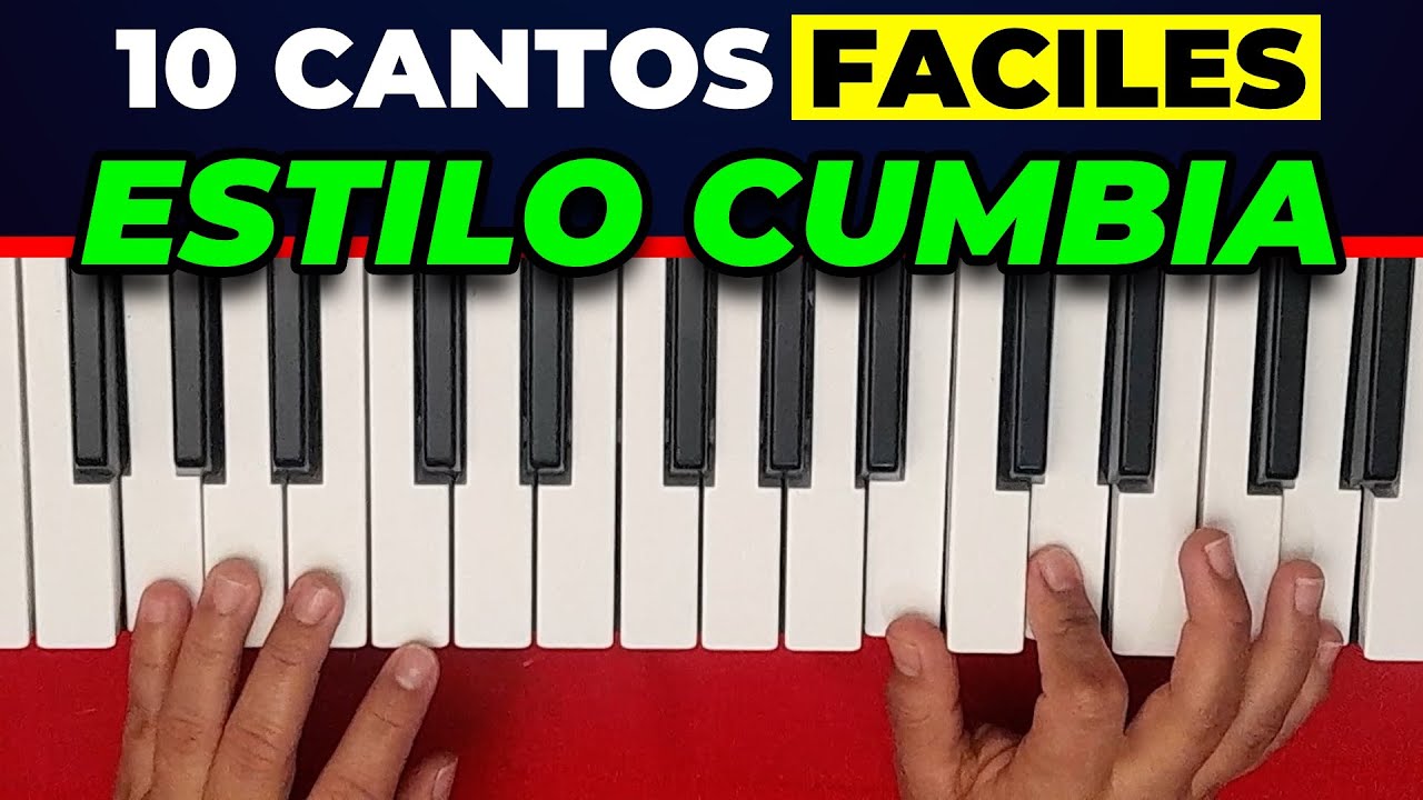 10 cantos en piano ritmo cumbia para sentir la presencia de Dios con 3 acordes