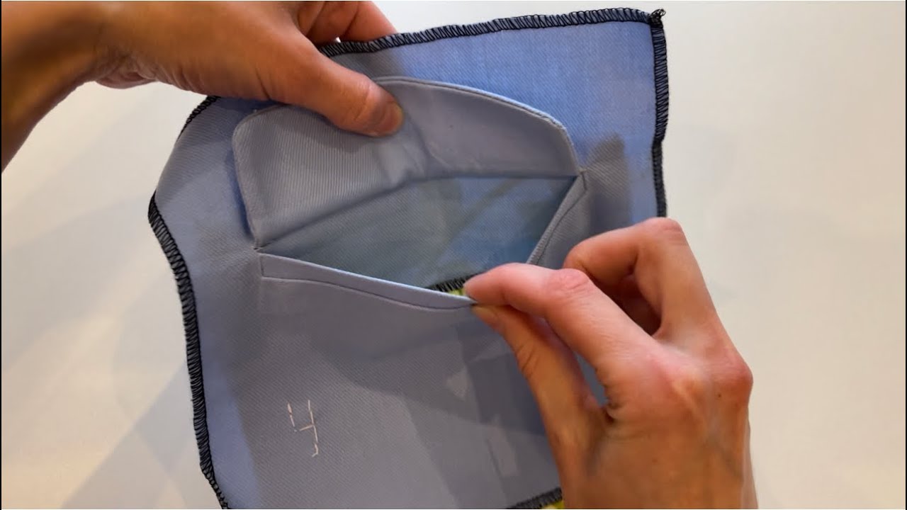 Как сшить карман в рамку с клапаном. How to sew a pocket in a frame with a flap.